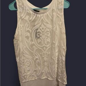 Worthington Cream Textured Sleeveless Blouse